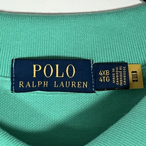 Polo Ralph Lauren Short Sleeve Polo Size 4XB Turquoise Green Preppy Golf Office - Picture 3 of 12